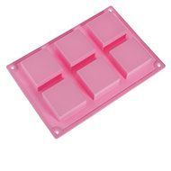 "Silicone 6-Cavity Square Chocolate Jelly Ice Cube Cake Mold Mould" shopping N5