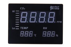 Perfect Prime CO2008 Carbon Dioxide CO2 Temperature Humidity Monitor Large LED Screen, Thermoemter/Hygrometer N6