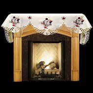 19" X 90" Wide Christmas Snowman and Packages on White Fireplace Mantle Scarf