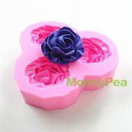 Mom&amp;pea 0648 3-flower Shaped Silicone Mould for Fondant Cake Sugar Paste Cake Decoration 3d Cake Toppers Mold... N3