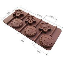1pcs Food Grade Silicone Material, Smile &amp; Stars Shape for Chocolate Lollipop Mold, Cake Tools, Cookie , Jelly... N2