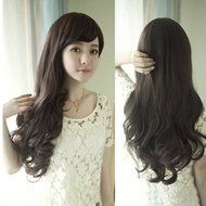 Spritech(TM) New Stylish Light Brown Fluffy Realistic?Half Head Wig Long Wavy Curly Hair Wig Fiber Synthetic Women...