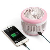 Pojazia Mini USB Output Electric Fan Rechargeable Humidifier Misting Fan (Pink)