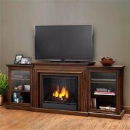 Real Flame Frederick Entertainment Center Ventless Gel Fireplace - Chestnut Oak N2