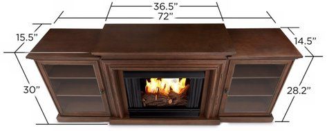 Real Flame Frederick Entertainment Center Ventless Gel Fireplace - Chestnut Oak N3