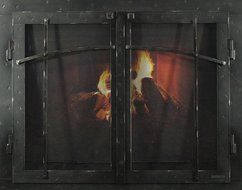 Iron Mountain Fireplace Screen Door with Craftsman Detail