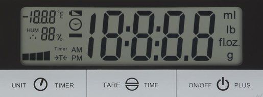 Digital Kitchen Scale w/Timer, Clock, Temperature &amp; RH Levels &ndash; Provides Super Accurate Readings in Ounce, Fluid... N19