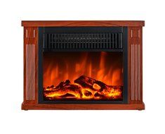 3G Plus 14" Mini Electric Fireplace Hearth Portable Heater Log Fuel Effect, 1000 Watt&mdash;Black