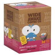 Wide Awake Coffee, Donut Shop Blend K-cups, 36 Single Serve Cups
