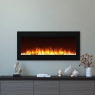 Moda Flame 50" Cynergy Pebbles Stone Built-in Wall Mounted Electric Fireplace N5