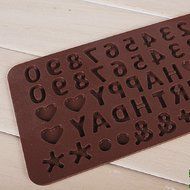 DUFUSTORE Chocolate Cake Candy Baking Silicone Bakeware Mould Number Letter Pattern Random Color N3