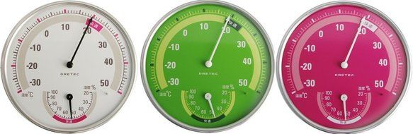 DRETEC analog temperature and humidity meter white O-310WT N2