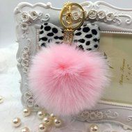 AutumnFall&reg; Fluffy Faux Rabbit Fur Ball Charm Car Keychain Handbag Key Ring (# 14)