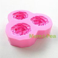 Mom&amp;pea 0648 3-flower Shaped Silicone Mould for Fondant Cake Sugar Paste Cake Decoration 3d Cake Toppers Mold... N4
