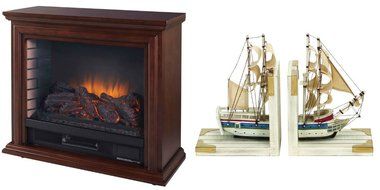 Portable Electric Fireplace Great for Home Decoration and Heating, Come with Free Gift of Nautical Coastal Book... N6