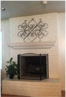 Amagabeli 3-panel Basic Wrought Iron Arch Fireplace Screen Iron Fire Screen Black Finish 30-inch High N2