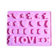 LOVE Letter Heart Silicone Cake Mold Pan 10"x7.8"x0.39" Color At Random