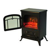 HomCom 16&rdquo; 1500W Free Standing Electric Stove Fireplace Heater - Black