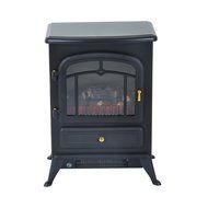 HomCom 16&rdquo; 1500W Free Standing Electric Stove Fireplace Heater - Black N2