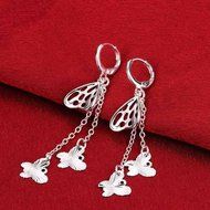 Women Fashion Jewelry 925 Silver Sterling vintage Dangle Earrings Elegant Stud C N2