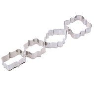 Whosee 4Pcs Stainless Blessing Pastry Cake Cookie Cutter Biscuit Mold Baking Decor DIY N2