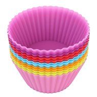 12pcs/pack 2.8inch Soft Silicone Cake Muffin Chocolate Cupcake Bakeware Baking Cup Mold Multicolor N5
