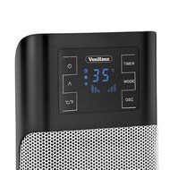 VonHaus Oscillating PTC Tower Heater Fan with Remote Control, LCD Screen and Timer - 1500W