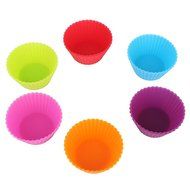 12pcs/pack 2.8inch Soft Silicone Cake Muffin Chocolate Cupcake Bakeware Baking Cup Mold Multicolor N6