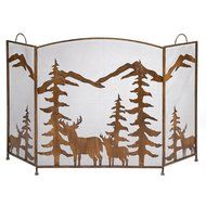Home Locomotion Rustic Forest Fireplace Screen N2