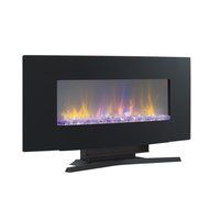 Twin-Star International 34&quot; Wall-Mounted Infrared Quartz Fireplace, Black