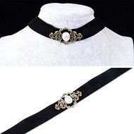 Vintage Black Velvet Retro Choker Collar Bib Necklace Charm Pendant Jewelry N2