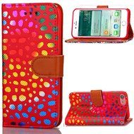 Iphone 7 Plus Wallet Shell Case,Yaheeda[Credit Card Slot] Colorful Shiny Sparkle Polka Dolt Pattern Gold Gilding... N29