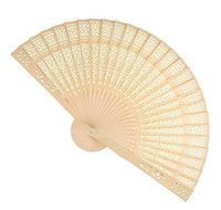 6MILES 24 Pcs Chinese Sandalwood Scented Wooden Openwork Personal Hand Held Folding Fans for Wedding Decoration...