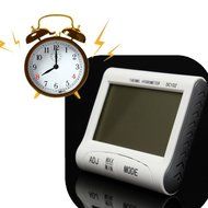 Lemeng LCD Digital Thermometer Hygrometer Temperature Humidity Meter Clock Indoor