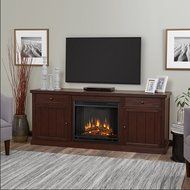 Real Flame 2720E-DSW 2720E Cassidy Entertainment Unit with Electric Fireplace, Distressed White, Large
