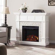 Southern Enterprises Merrimack Corner Electric Fireplace in White N4