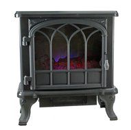 Duraflame 400 Sq Ft Electric Stove Fireplace Heater w/ Flame Effect | Gun Metal