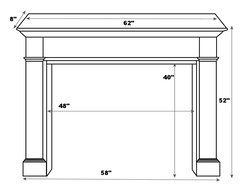 Pearl Mantels 520-48 Berkley Paint Grade Fireplace Mantel, Interior Opening 48-inch Wide by 42-inch High N2