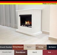 Gel + Ethanol Fire-Places Emily Deluxe Inclusive: 1 Adjustable Stainless-Steel Burner White N8