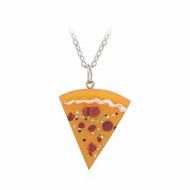 1pcs Slice Pizza Charm Pendant Chain Drop Necklace Friendship Jewelry