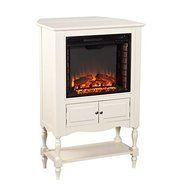 Providence Fireplace Tower in Antique White Finish