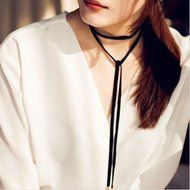 Women Fashion Sexy Black Leather Choker Charm Bohemia Necklace Jewelry Gift
