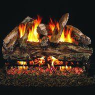 Peterson Real Fyre 24-inch Red Oak Log Set With Vented Propane Ansi Certified G46 Burner - Electronic On/Off Remote N3