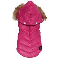 Puff Coat W/Hood Medium 15-16.5 -Pirate Black/Red N4