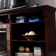 Upton Home Ennis 62-inch Espresso Bookshelf Electric Fireplace N3