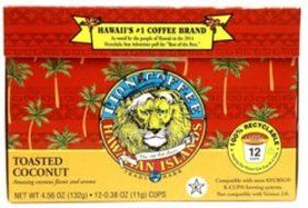 Lion Coffee Toasted Coconut for Keurig K-cup Machines (12 Cups/box) N3
