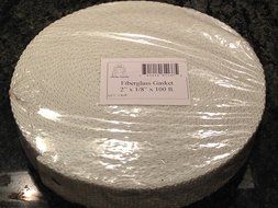 Wood Stove Door Gasket, Fiberglass Rope Seal. Flat 1/8" x 2" wide x 100 ft. roll N3