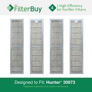 4 - Hunter 30973 Air Purifier Replacement Filter. Designed by FilterBuy to fit Hunter Models 30890 &amp; 30895.