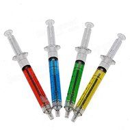 Pink Lizard 1Pcs Syringe Ballpoint Pen Random Color Needle Refill Ink Blue Bulk Novelty Blood Office School Funny...