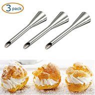 Sinduc 3 Pack Icing Piping Nozzles Tips for Fondant Cake Decorating Sugar Craft Dessert Tool N5